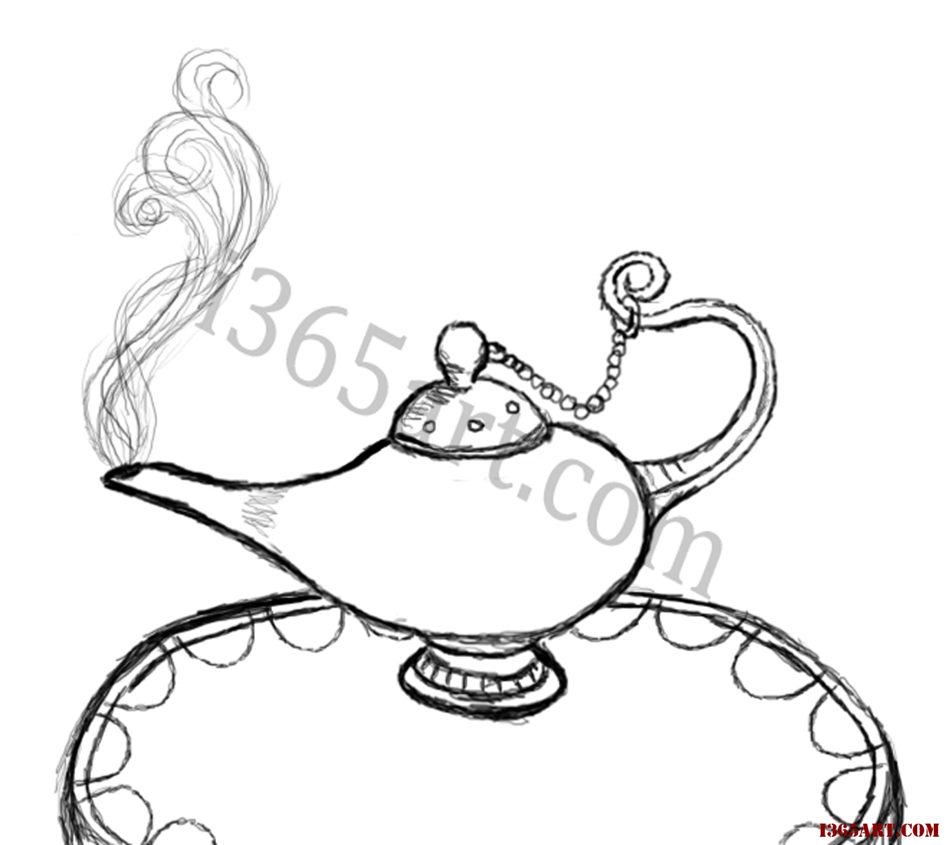 1375x1225 Day - Magic Lamp Drawing