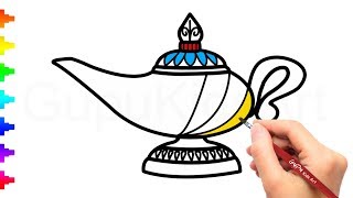 320x180 How To Draw Aladdin Video, How To Draw Aladdin Clips - Magic Lamp Drawing