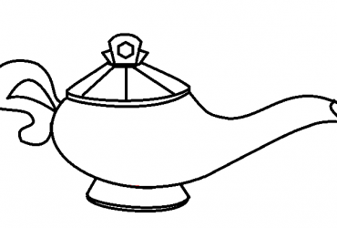 370x250 L Drawing, Line, Transparent Png Image Clipart Free Download - Magic Lamp Drawing