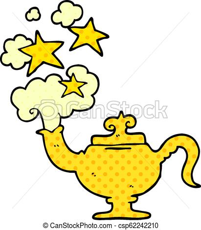 411x470 Cartoon Doodle Magic L - Magic Lamp Drawing