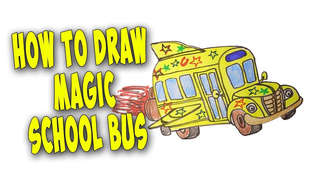 1280x720 How To Draw Magic School Bus Easy Mr Cute Cartoon Drawing Club - Magic School Bus Drawing