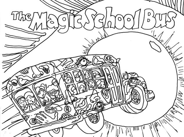 634x474 Magic School Bus Coloring Free Download - Magic School Bus Drawing