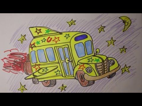 480x360 How To Draw Magic School Bus Easy Fast Mr Cute Cartoon - Magic School Bus Drawing