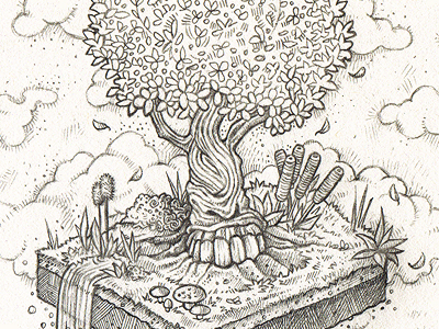 400x300 Magic Tree Sketch - Magical Tree Drawing