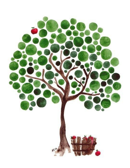 541x700 Les Arbres La D'angela Vandenbogaard Apple Tree Mural - Magical Tree Drawing