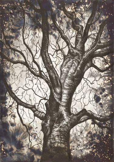 375x533 Dark Tree Drawing - Magical Tree Drawing