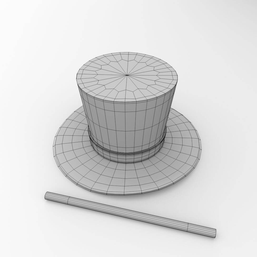 1080x1080 magician hat and wand model - Magician Hat Drawing