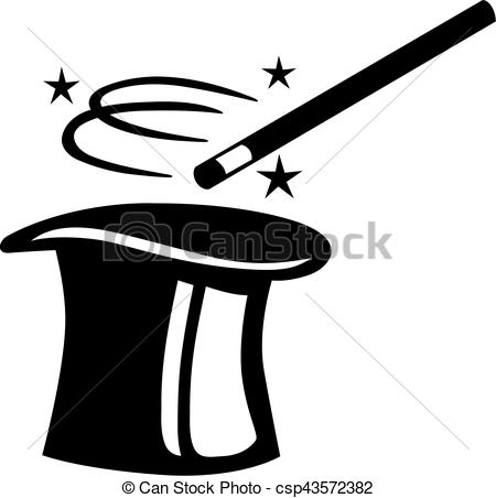 450x452 magician hat and wand - Magician Hat Drawing