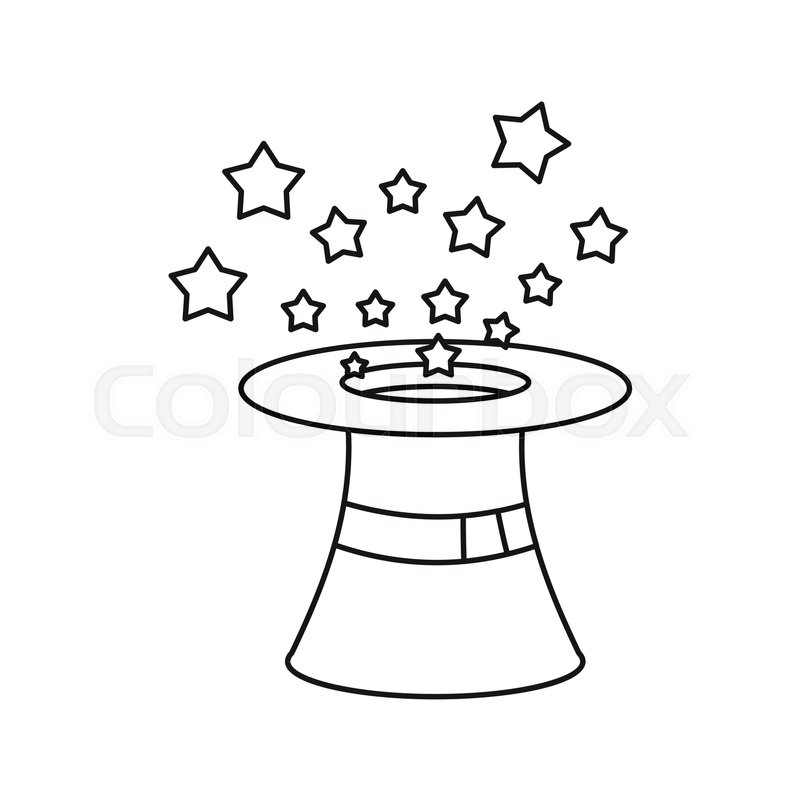 800x800 magician hat icon in outline style stock vector colourbox - Magician Hat Drawing