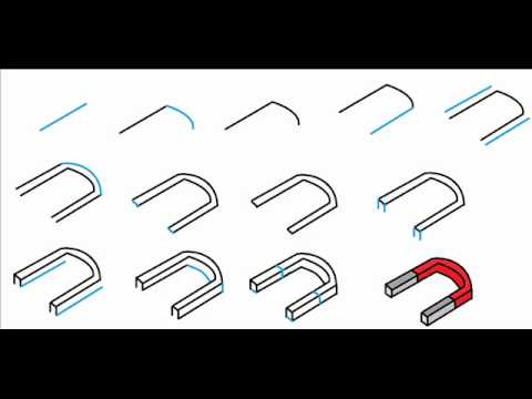 480x360 How To Draw A Horse Shoe Magnet Step - Magnet Drawing