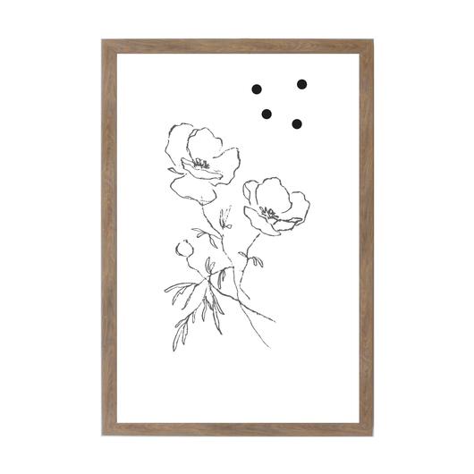 530x530 New Spring Rustic Brown Flower Drawing A Magnet Board Petallane - Magnet Drawing