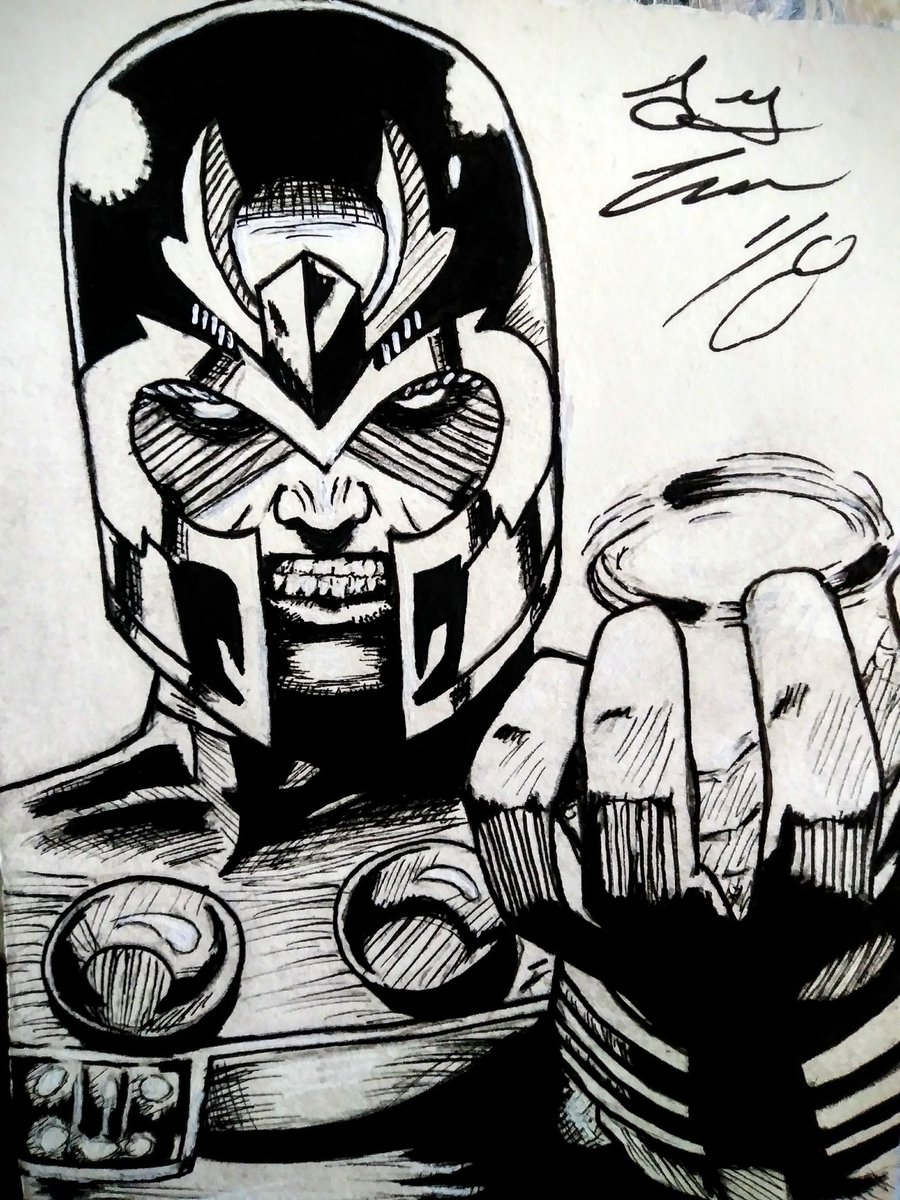 900x1200 troy on twitter drew up and inked this drawing of magneto - Magneto Drawing