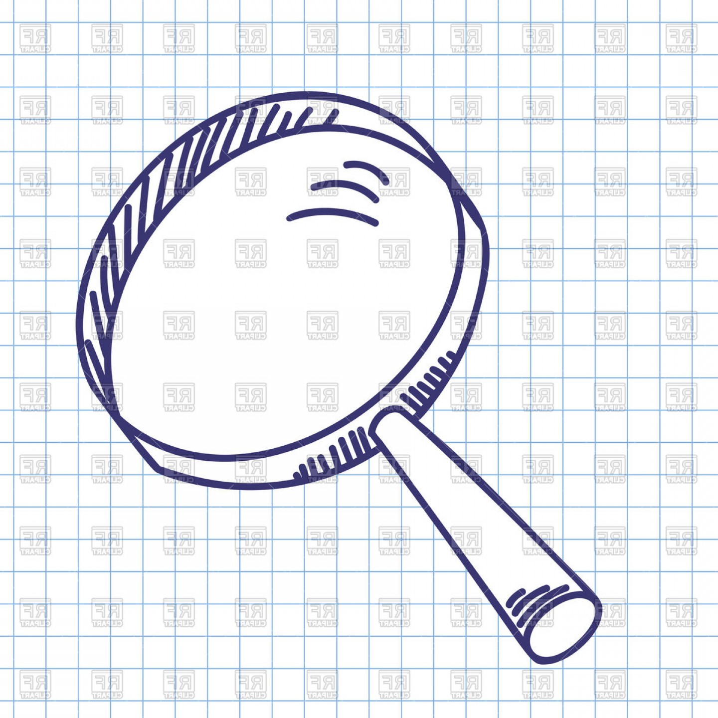 1440x1440 Doodle Drawing Magnifying Glass Vector Clipart Sohadacouri - Magnifying Glass Drawing