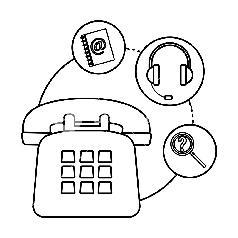 1000x1000 Telephone Assistance Icon With Assistant Tools Headset Address - Magnifying Glass Drawing