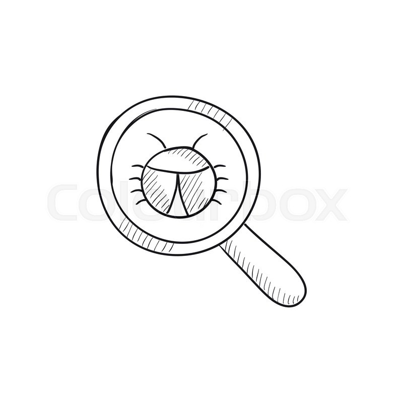 800x800 Bug Under Magnifying Glass Vector Stock Vector Colourbox - Magnifying Glass Drawing