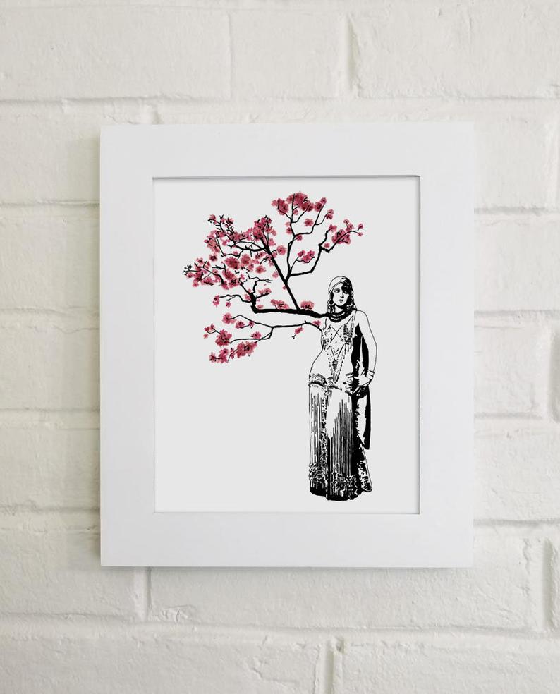 794x984 magnolia flower drawing art nouveau print vintage botanical etsy - Magnolia Flower Drawing