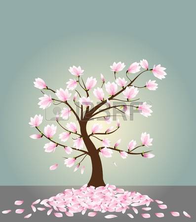 397x450 Magnolia Tree Clipart Clip Art - Magnolia Tree Drawing