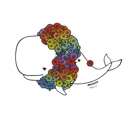 480x480 Mahalo Whale Print - Mahalo Drawing