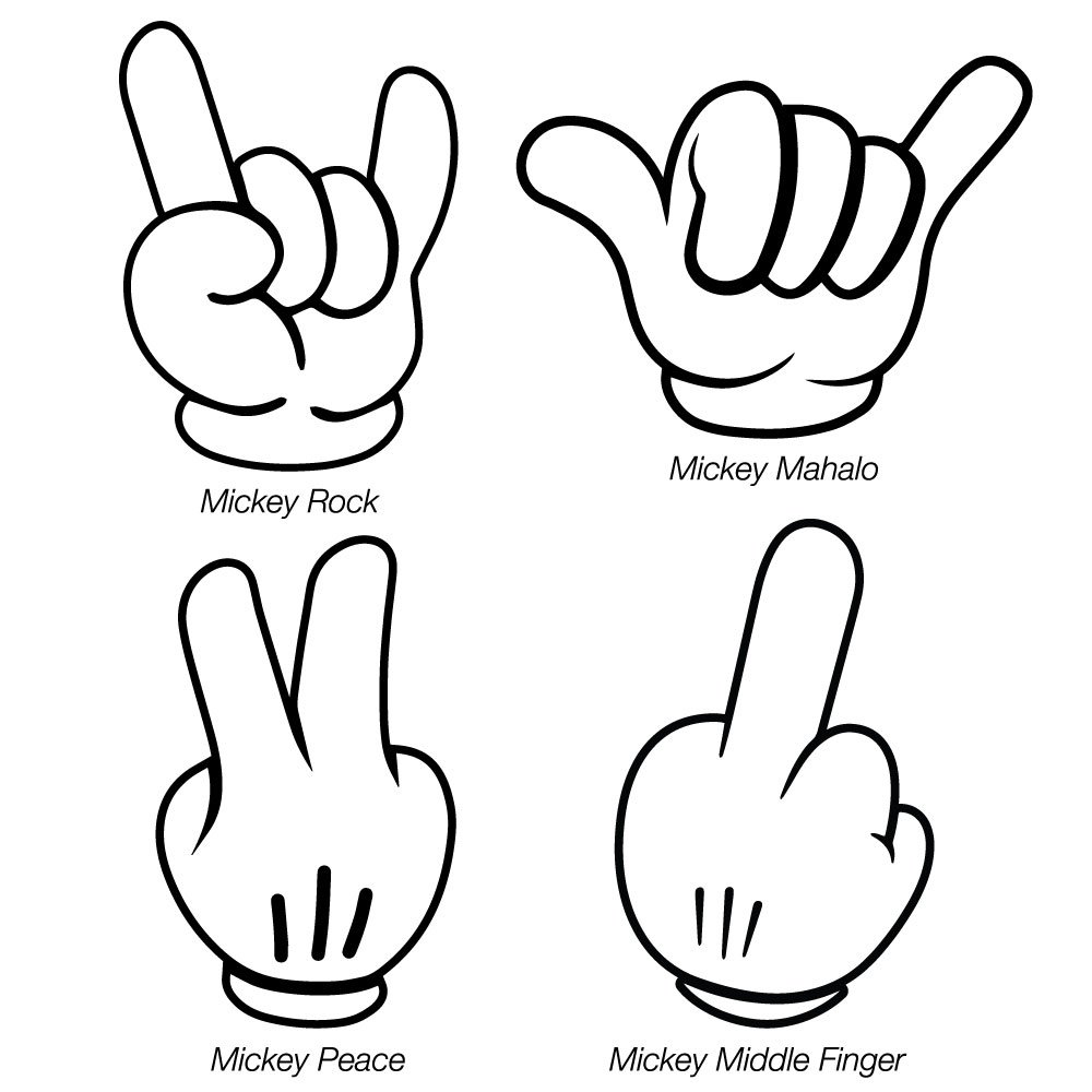 1000x1000 the stronger thirteen mickey mouse hands - Mahalo Drawing