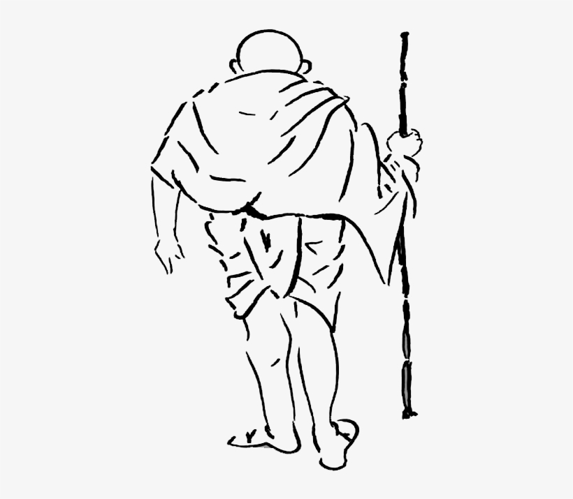 mahatma gandhi drawing easy full body