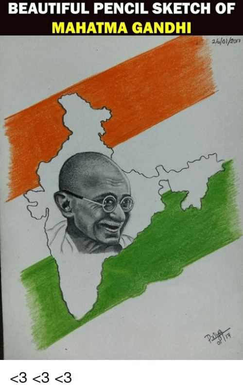 500x807 beautiful pencil sketch of mahatma gandhi beautiful - Mahatma Gandhi Pencil Drawing