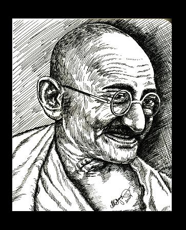 363x450 paintings galleries pencil portraits mahatma gandhi, gandhiji - Mahatma Gandhi Pencil Drawing