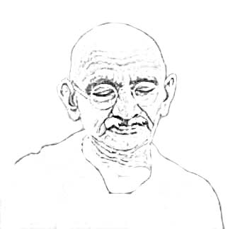349x324 stock pictures sketches and drawings of mahatma gandhi - Mahatma Gandhi Pencil Drawing