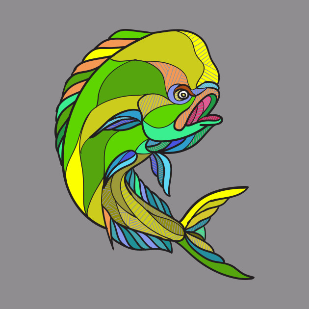 630x630 mahi mahi dorado dolphin fish drawing - Mahi Drawing