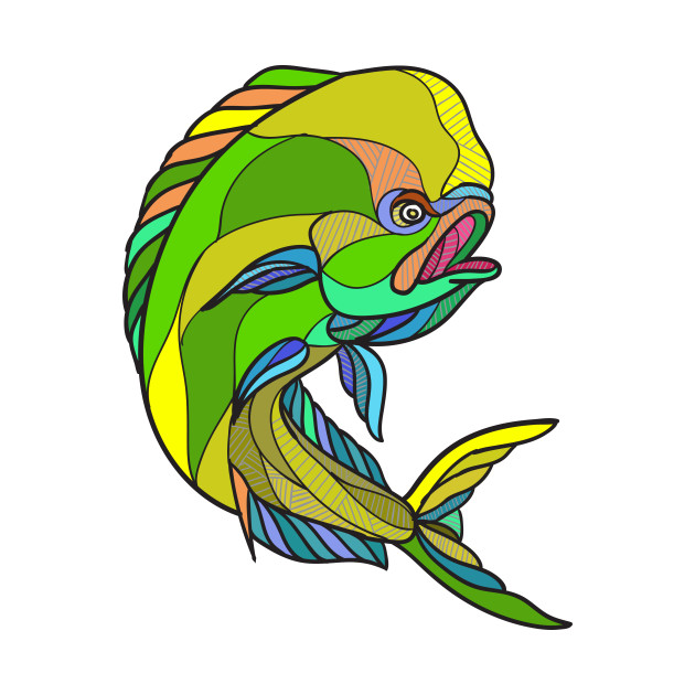 630x630 mahi mahi dorado dolphin fish drawing - Mahi Drawing