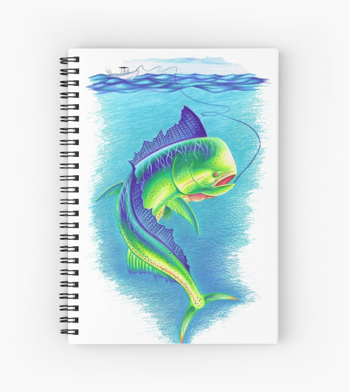 1171x1313 mahi mahi drawing spiral notebooks - Mahi Drawing