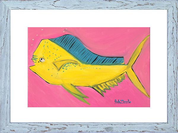 600x450 mahi mahi fish art framed fishzizzle - Mahi Mahi Drawing
