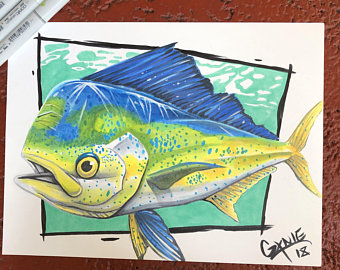 Mahi Mahi Drawing at PaintingValley.com | Explore collection of Mahi ...