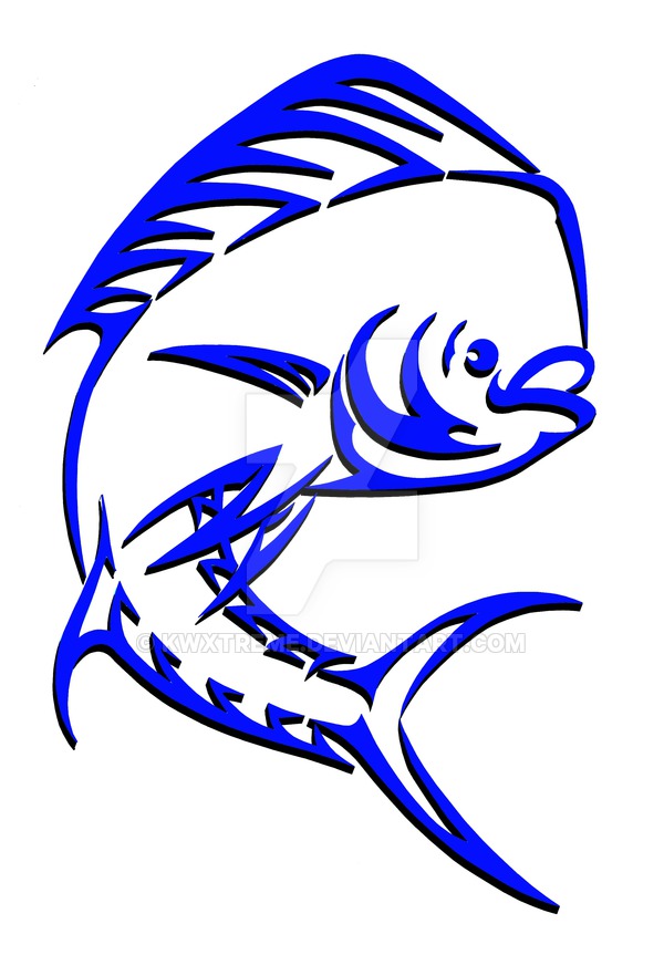 600x863 tribal mahi mahi - Mahi Mahi Drawing