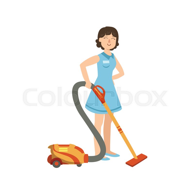 800x800 hotel professional maid cleaning the stock vector colourbox - Maid Drawing