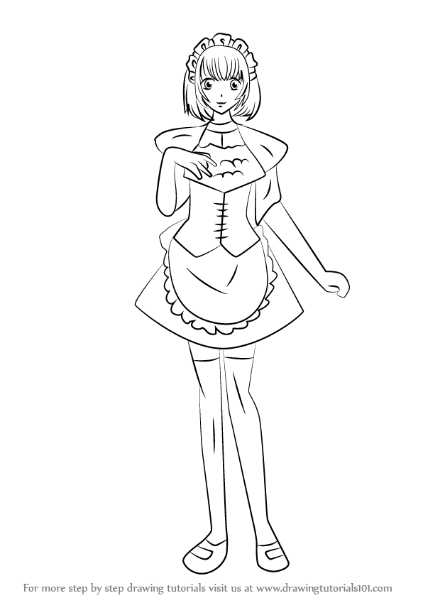 596x842 maid sketch drawing skill - Maid Drawing