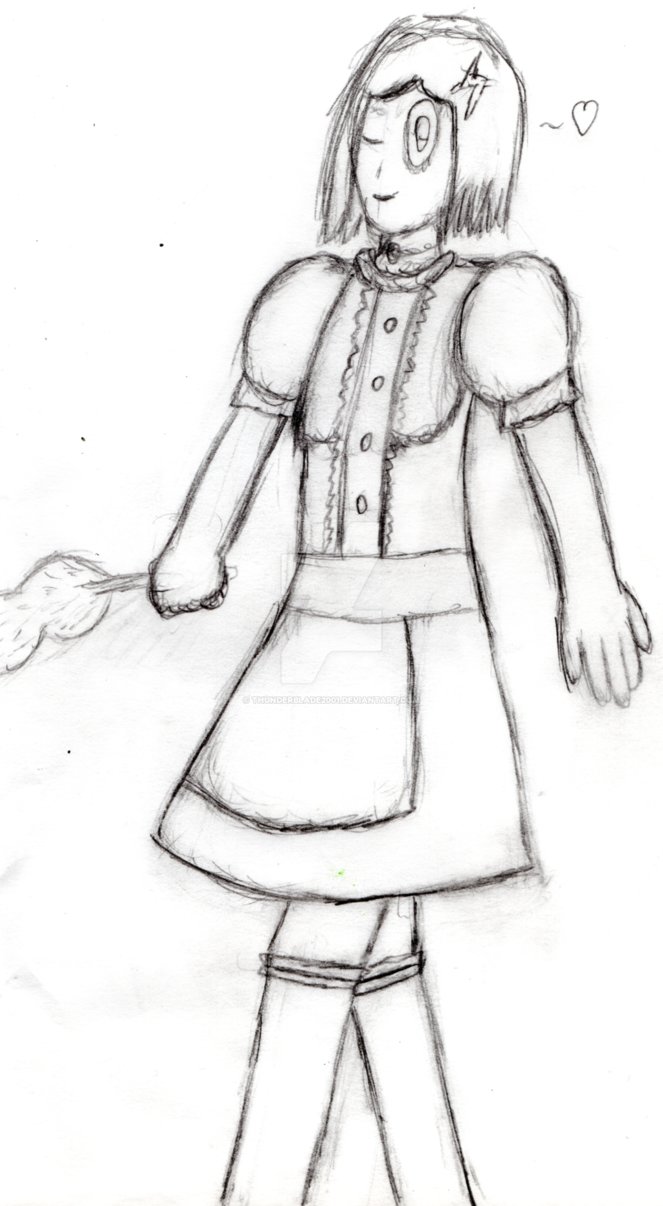 663x1206 draw a maid and pose practice - Maid Drawing