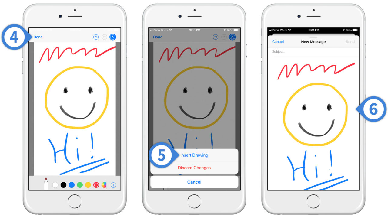 1280x721 how to insert a drawing into an email on the iphone - Mail Drawing