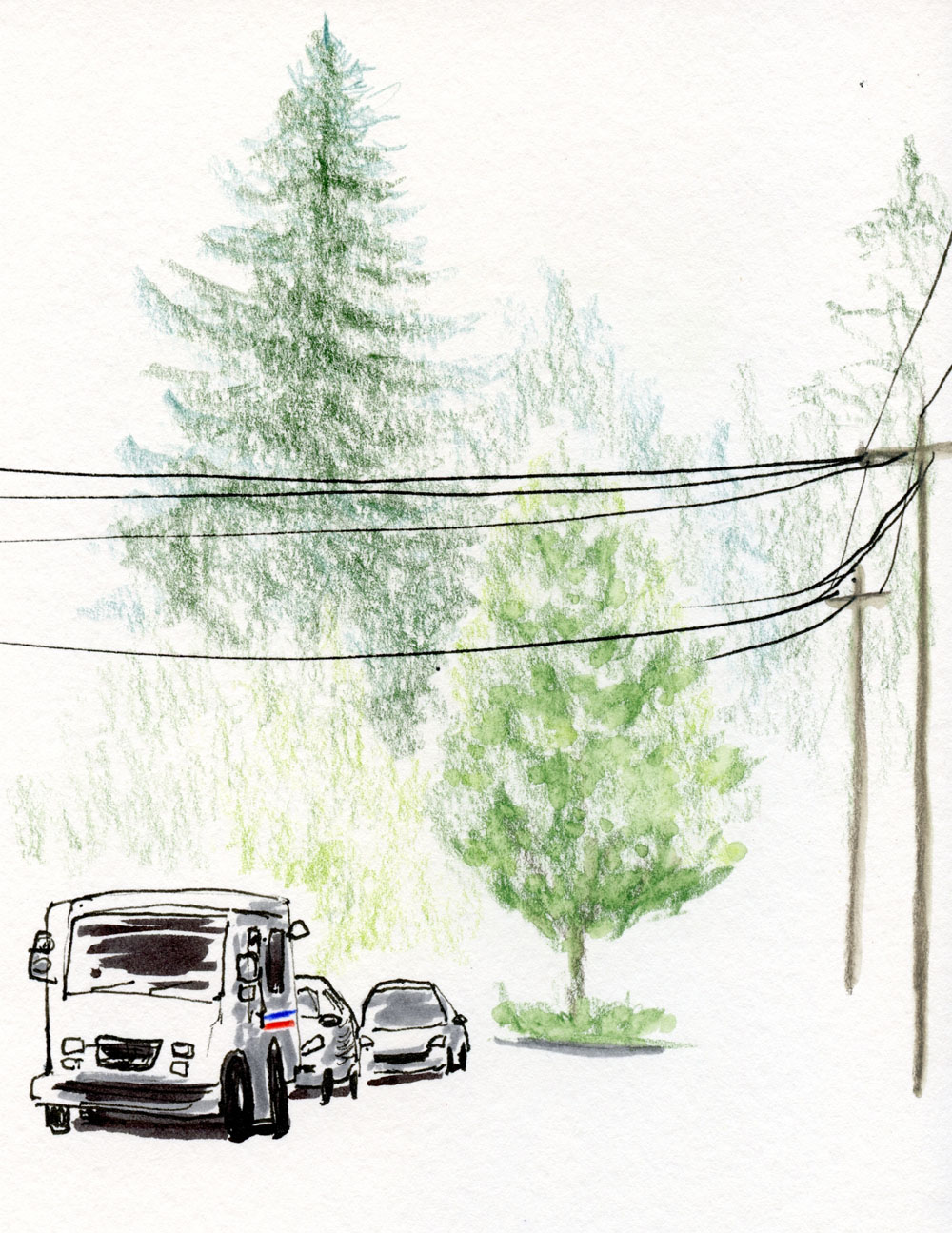 1000x1295 fueled - Mail Truck Drawing