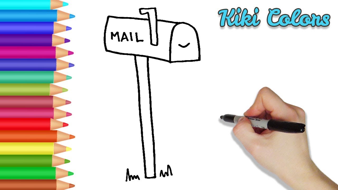 1280x720 How To Draw A Mailbox Drawing For Kids And Toddlers Coloring - Mailbox Drawing