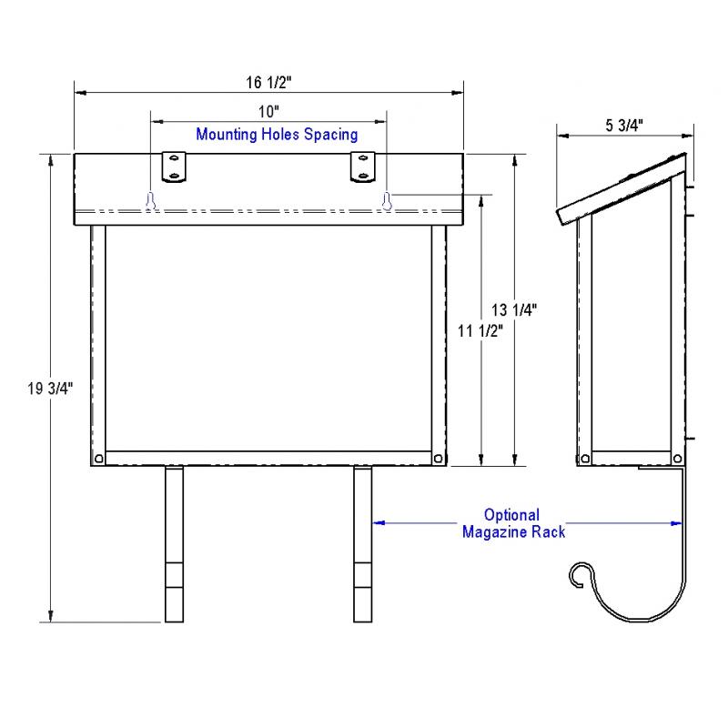 800x800 Large Classic Mailbox America's Finest Mailbox - Mailbox Drawing