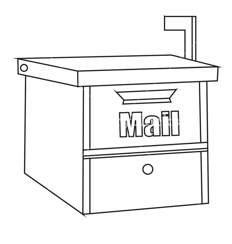 947x1000 Mailbox Drawing Royalty Free Stock Image - Mailbox Drawing