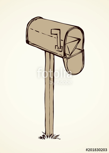 356x500 Mailbox Vector Drawing Stock Image And Royalty Free Vector - Mailbox Drawing