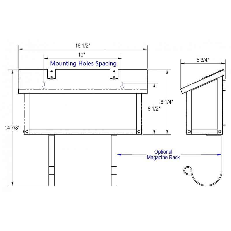 800x800 Pasadena Craftsman Mailbox America's Finest - Mailbox Drawing