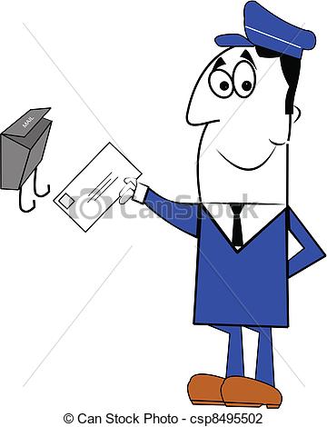 360x470 Mailman Delivering Mail To Home Mailbox - Mailman Drawing