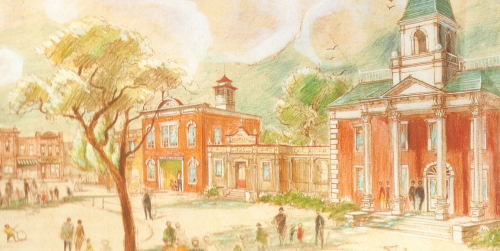 500x251 Disneyland Main Street Drawing - Main Street Drawing