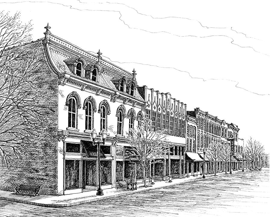 900x720 Franklin Main Street Drawing - Main Street Drawing