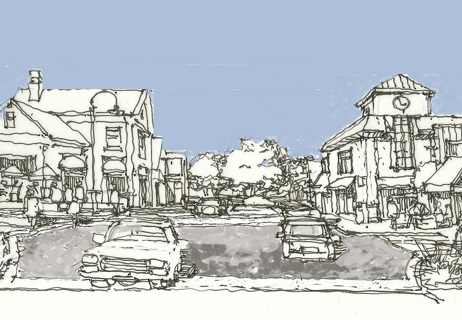 900x623 Main Street Drawing - Main Street Drawing