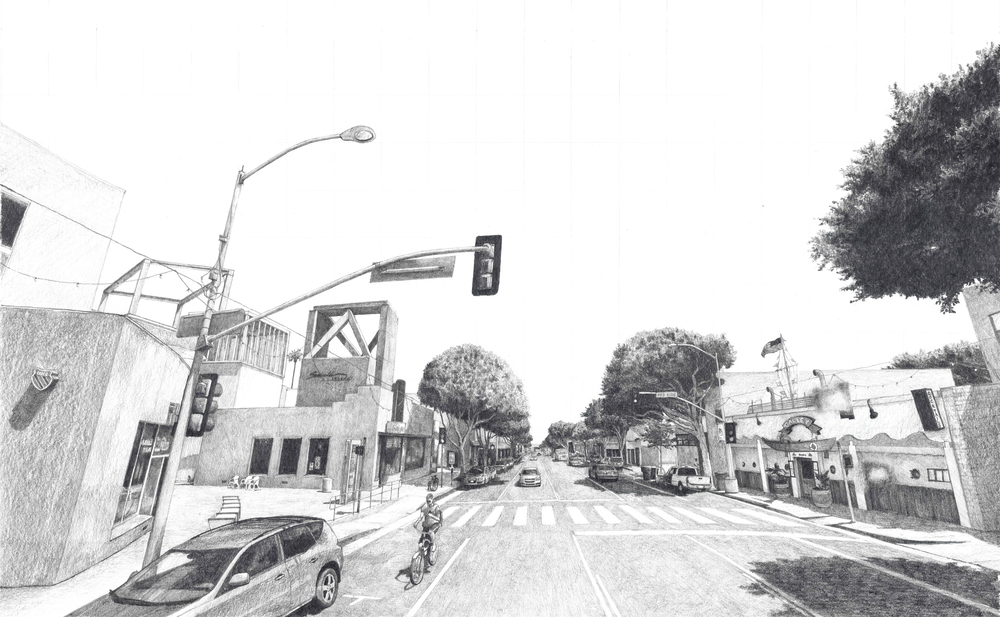 1000x617 street view drawings aaron cote - Main Street Drawing