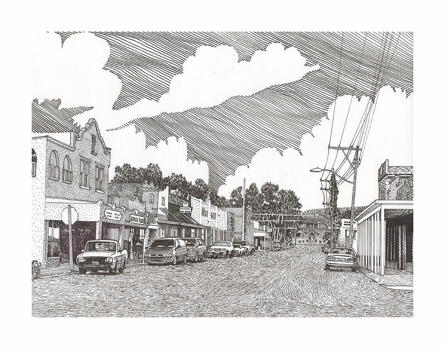 900x707 Tularosa Nm Main Street Drawing - Main Street Drawing