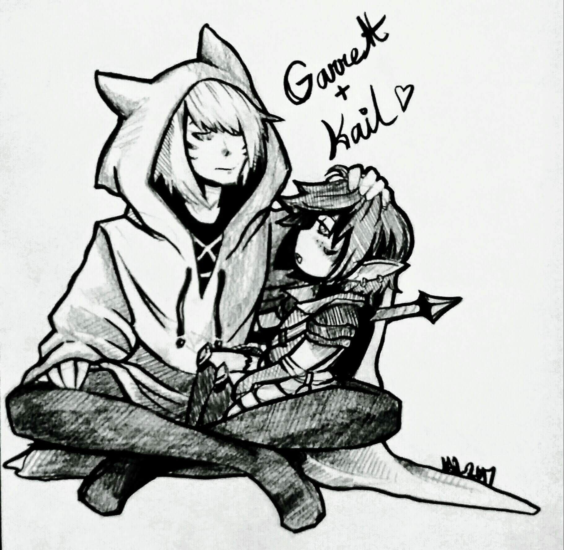 1821x1775 maintenance drawing my gf did of our characters - Maintenance Drawing